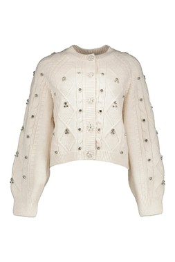 Cream Studded Cardigan