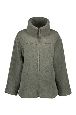 Green Borg Zip Thru Jacket